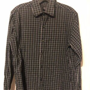 J Ferrar L/S Button up in Medium 15/15.5 Blk and Wht plaid